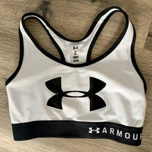 Under Armour Compression Sports Bra, White, SM